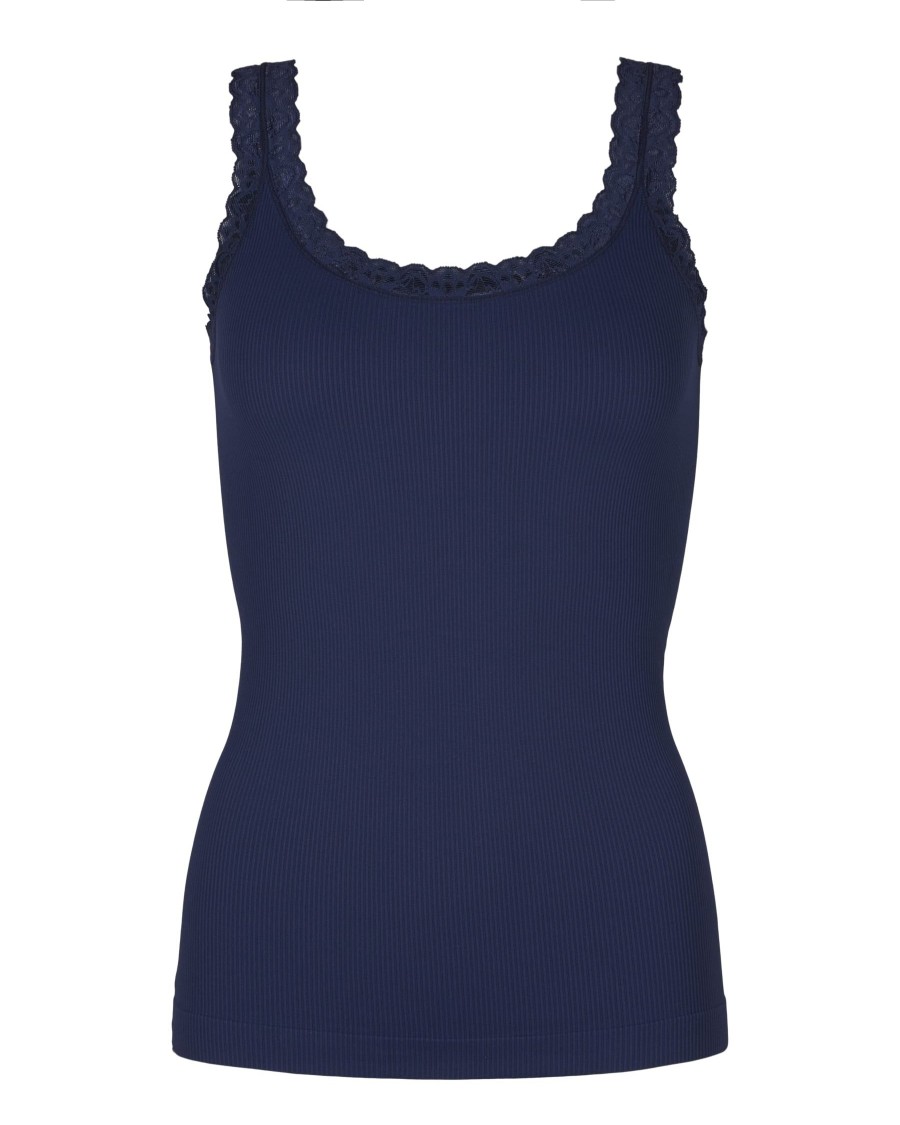 Overdele Tim & Simonsen | Frida Rib Top Blu