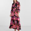 Overdele YAS | Savanna Long Shirt Dress Black Aop Flower Print