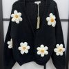 Overdele Gown | Isa Margurit Cardigan 2398 Med Handlavet Blomster Black