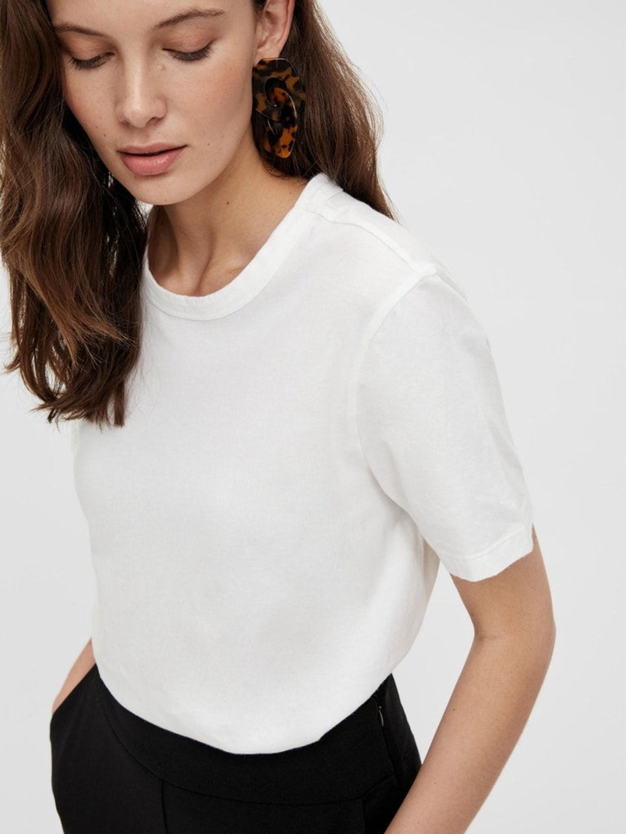 Overdele YAS | Sarita Ss O-Neck T-Shirt White