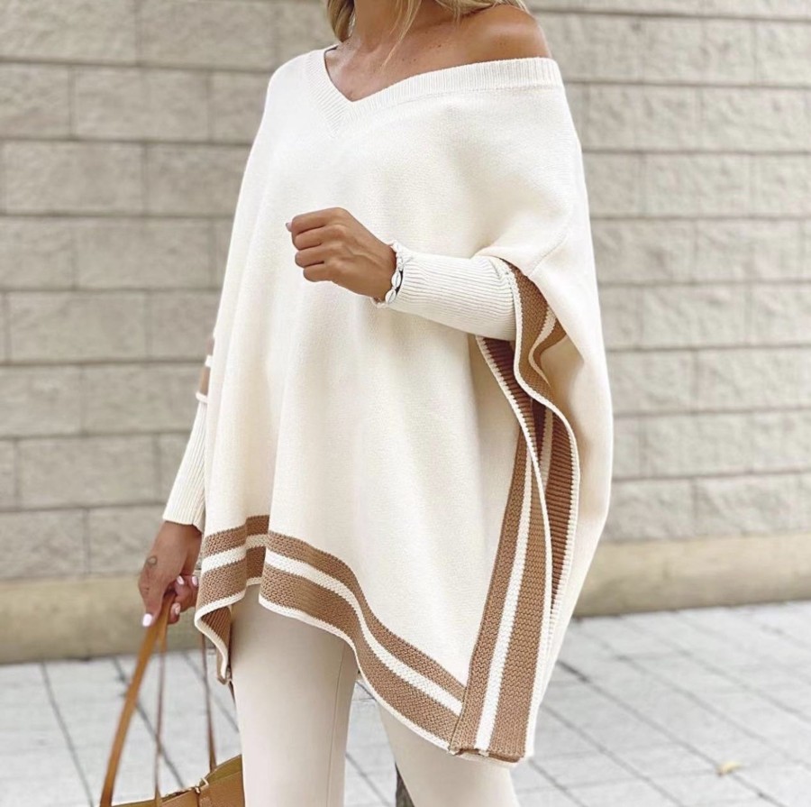 Overdele Gown | Celine Knit Poncho Apricot