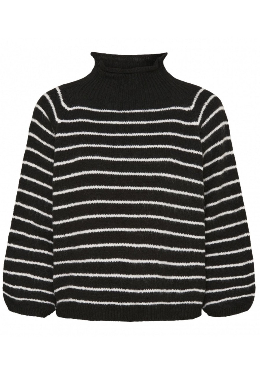 Overdele Marta du Chateau | 23427 Knit Mdcsaga Black/White