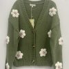 Overdele Gown | Isa Margurit Cardigan Med Handlavet Blomster Army