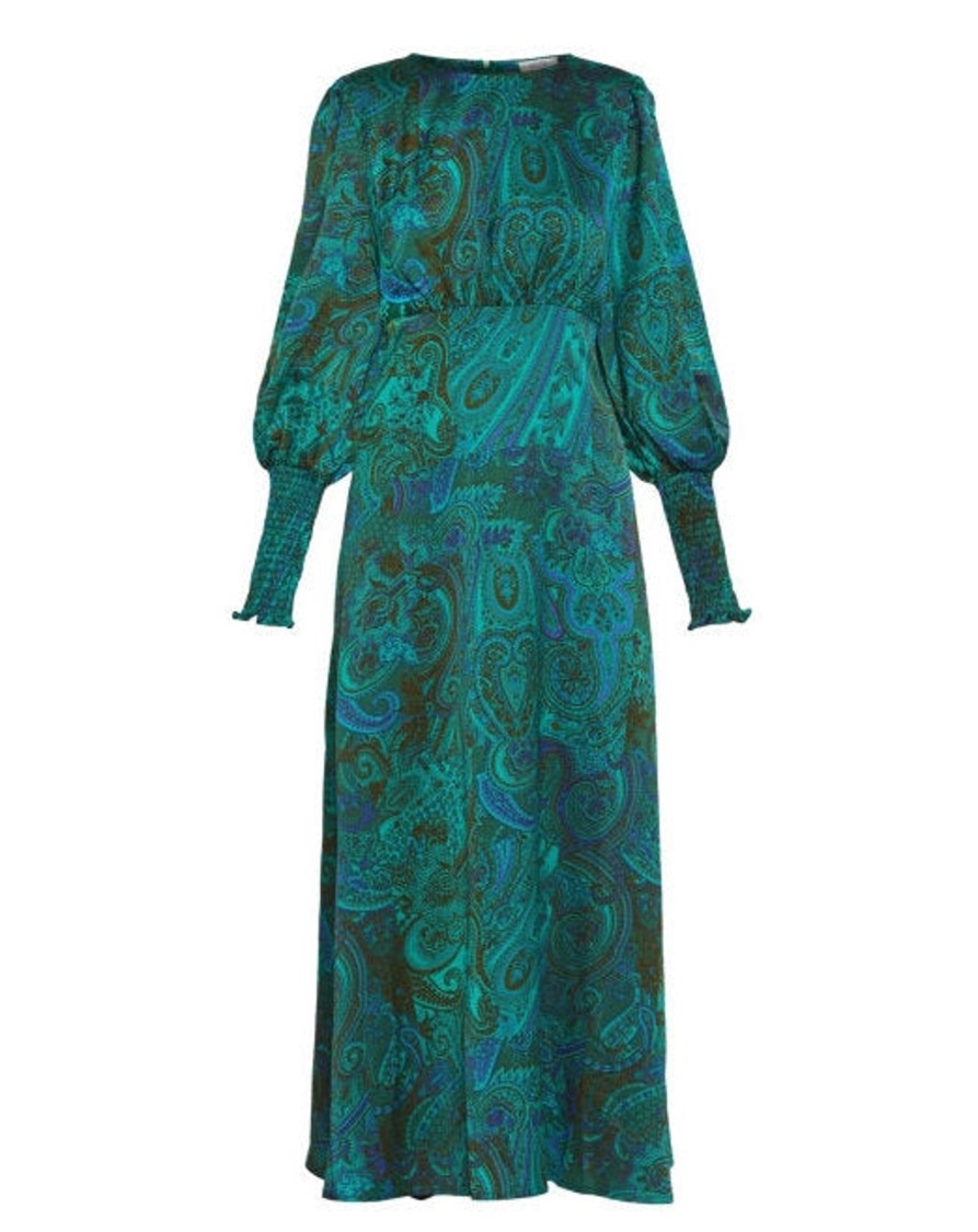 Overdele Love & Divine | Love737-12 Dress Green Paisley