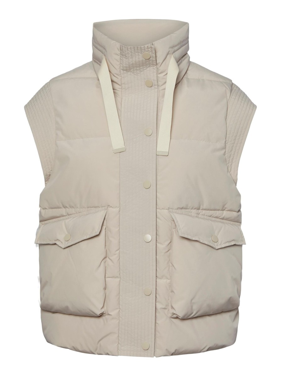 Overtoj YAS | Thello Down Mix Gilet Beige