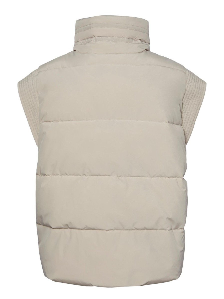 Overtoj YAS | Thello Down Mix Gilet Beige