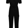 Overdele Sisters Point | Girl Cargo Jumpsuit Black