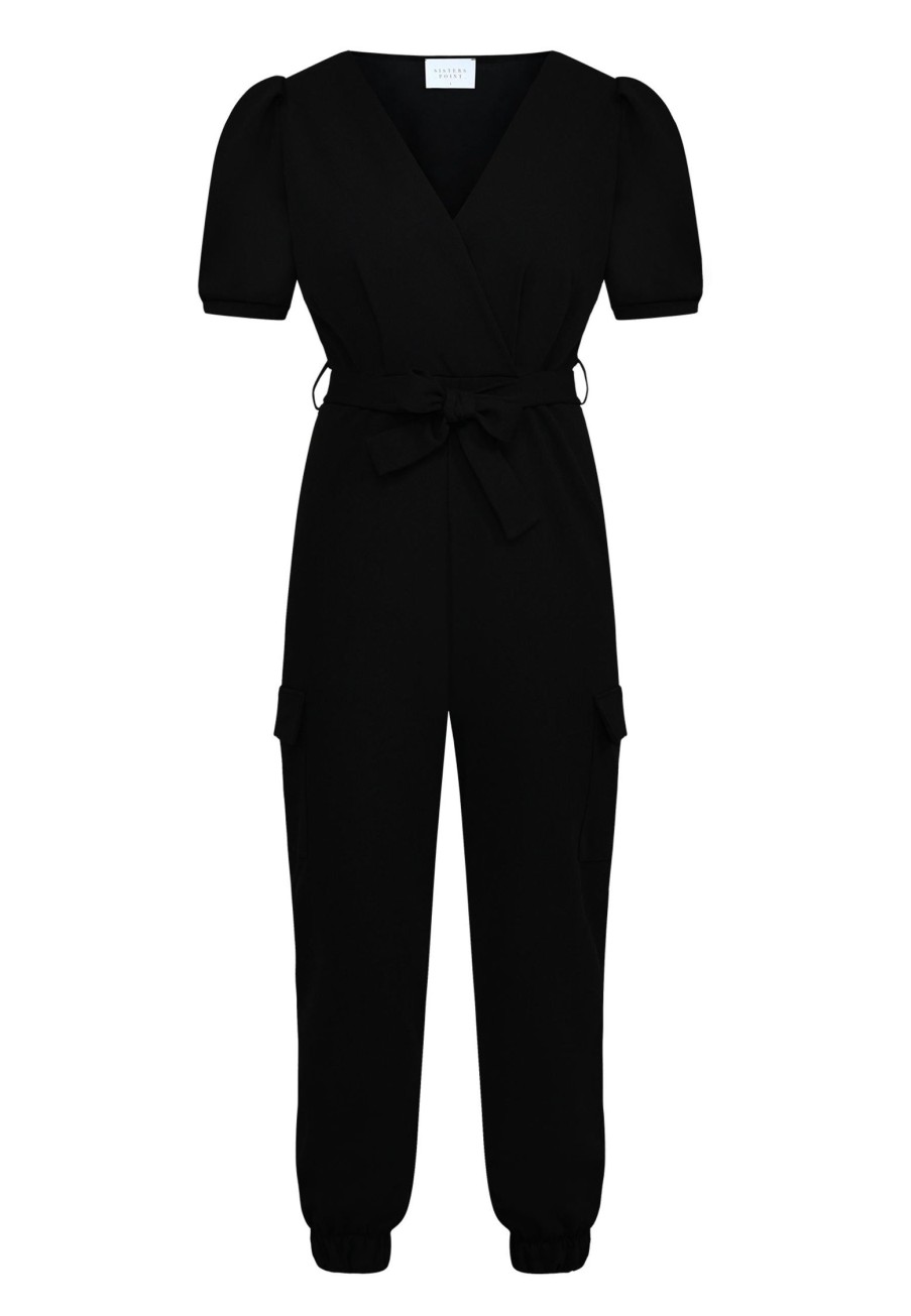 Overdele Sisters Point | Girl Cargo Jumpsuit Black