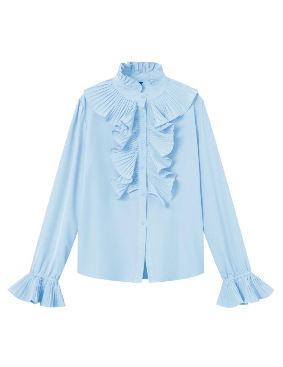 Overdele Qnuz | Natasja Shirt Pastel Blue