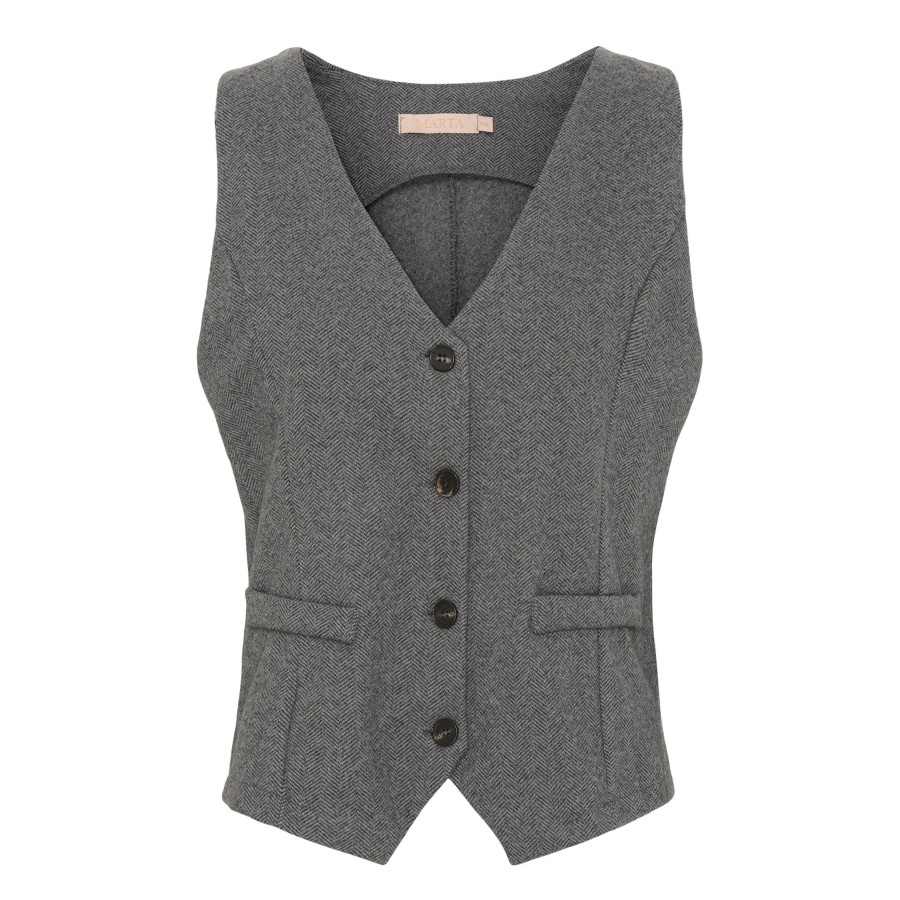 Overdele Marta du Chateau | 3913 Vest Mdcbente Dark Grey