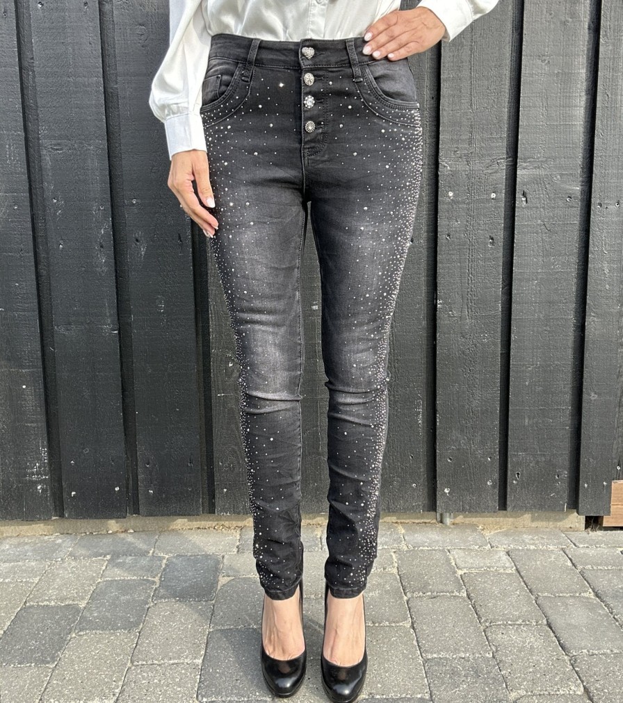 Underdele Jewelly jeans | Jewelly Jeans 2555 Denim Black Glitter Edition